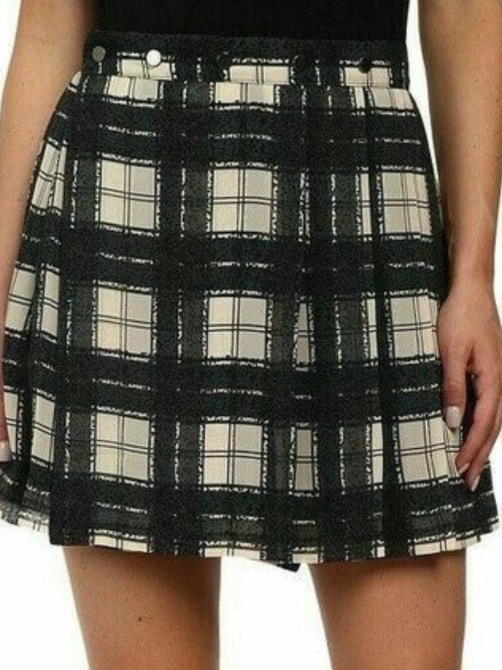 Diesel Plaid Mini Skirt – Adjustable Snap Waist Size 28